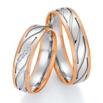 Nowotny-Collection Ruesch Trauringe Weiss-Rotgold 66/46110-055 + 66/46120-055